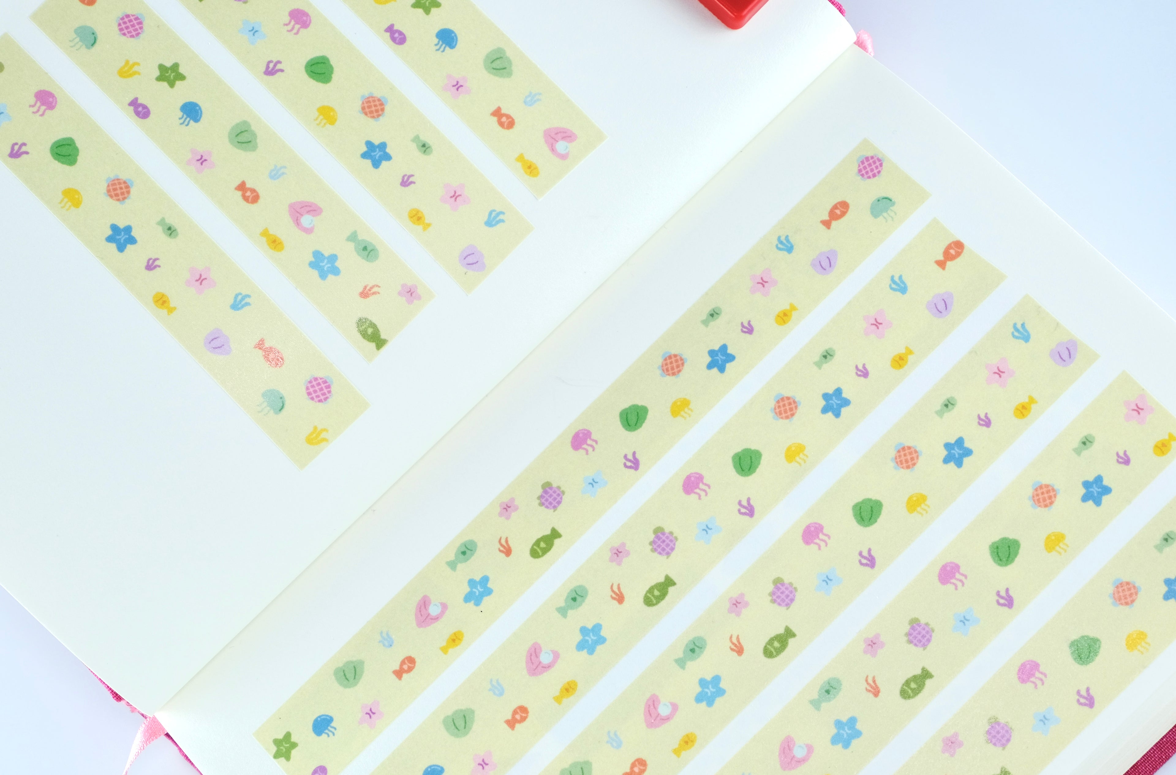 [peach atelier.]Pastel cute, hand drawing marine life washi-tape - 2cm x 10m