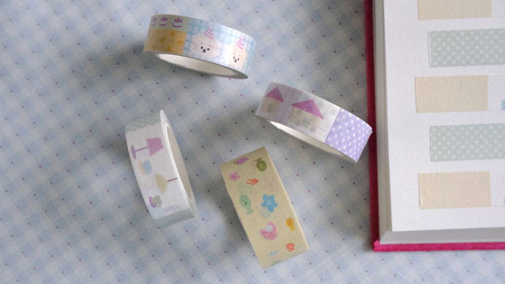 [peach atelier.]Pastel cute, hand drawing marine life washi-tape - 2cm x 10m
