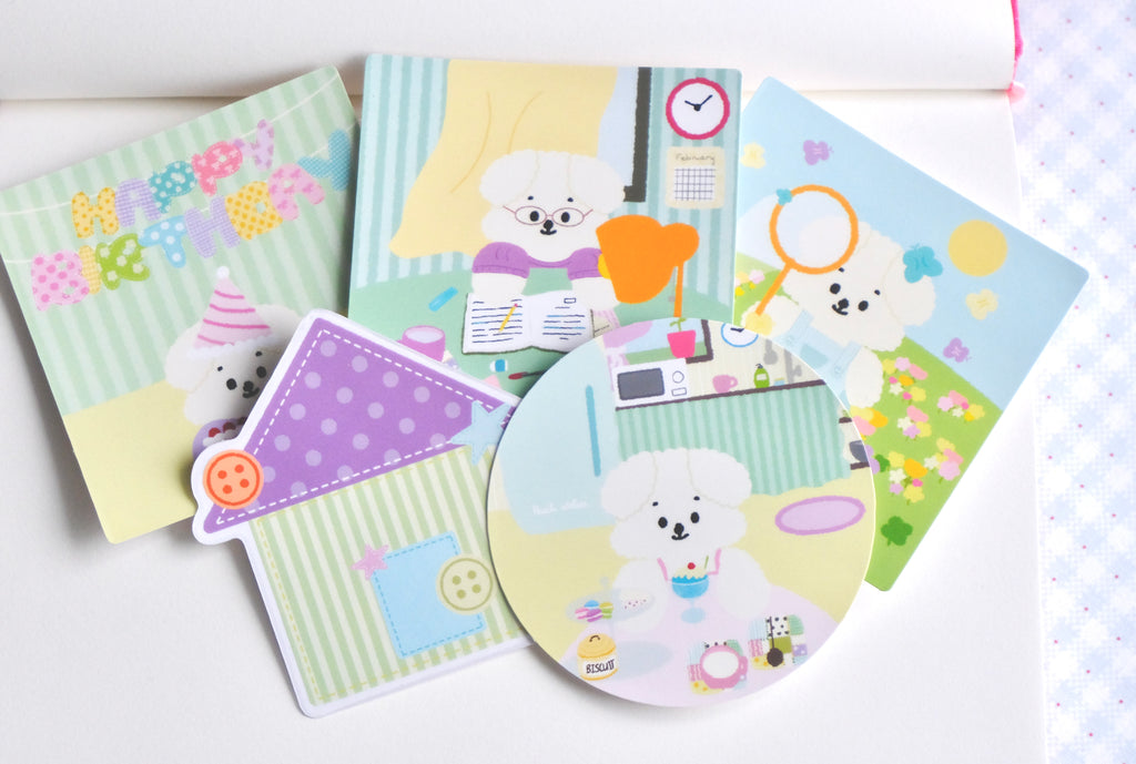 [peach atelier.] Bundle of 5 - Bongi diary (die-cut stickers)