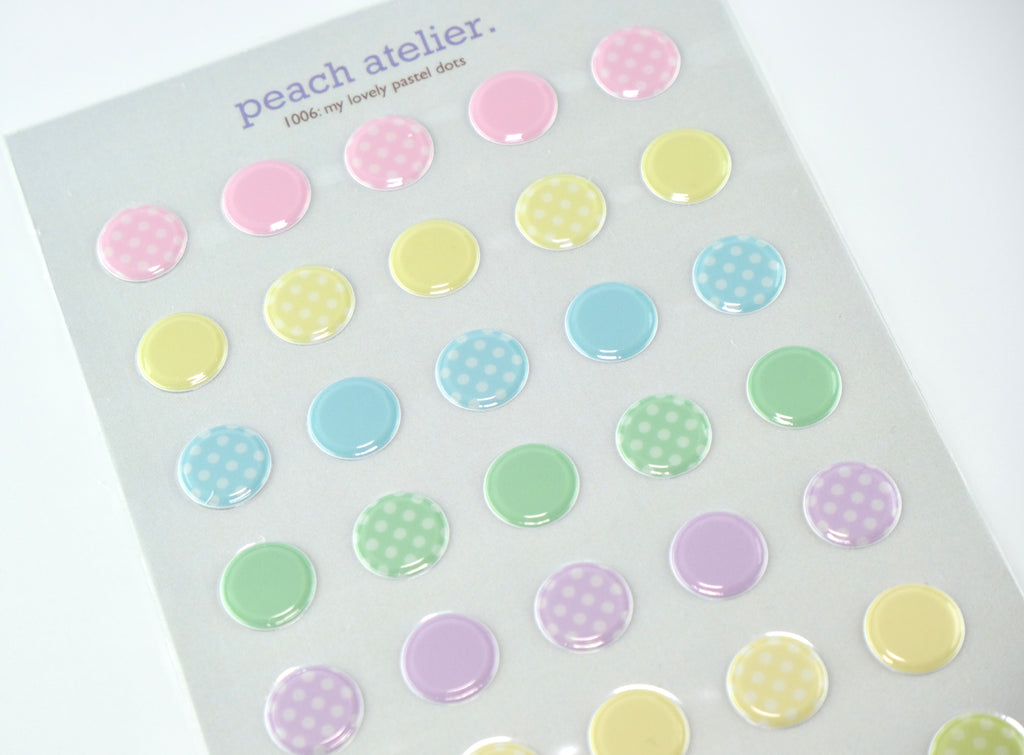 [peach atelier.] Dots puffy stickers - Bundle of 2 sheets