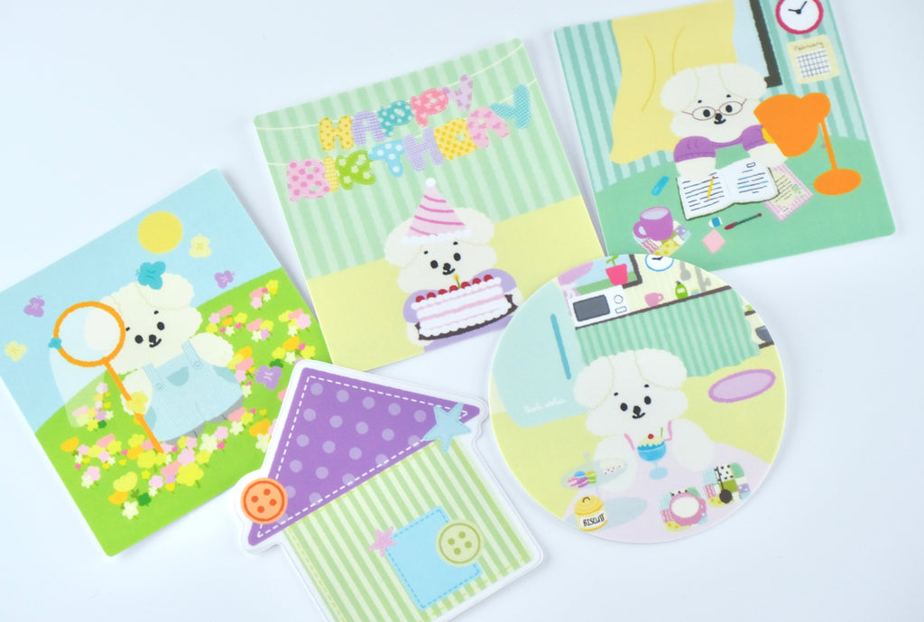 [peach atelier.] Bundle of 5 - Bongi diary (die-cut stickers)