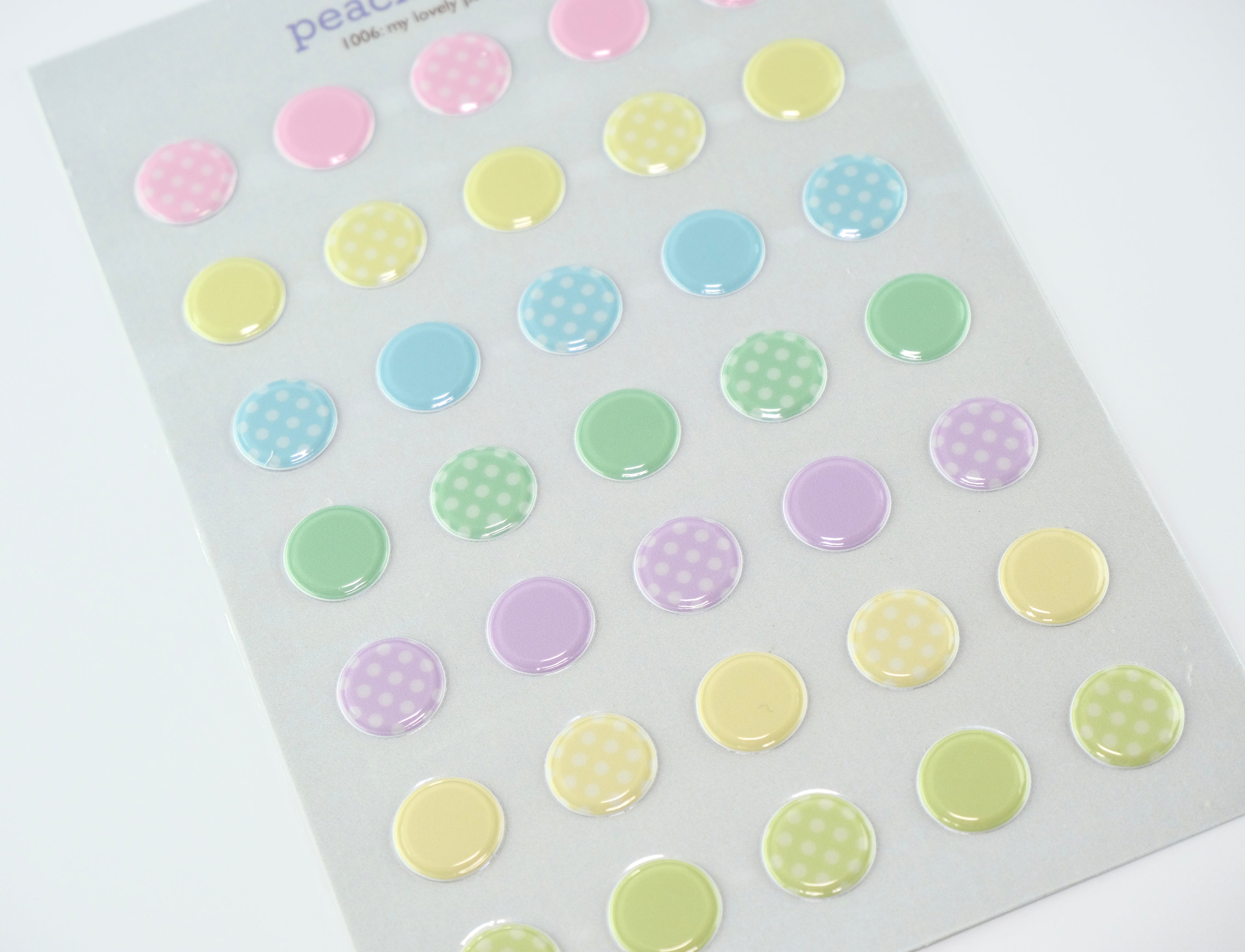 [peach atelier.] Dots puffy stickers - Bundle of 2 sheets