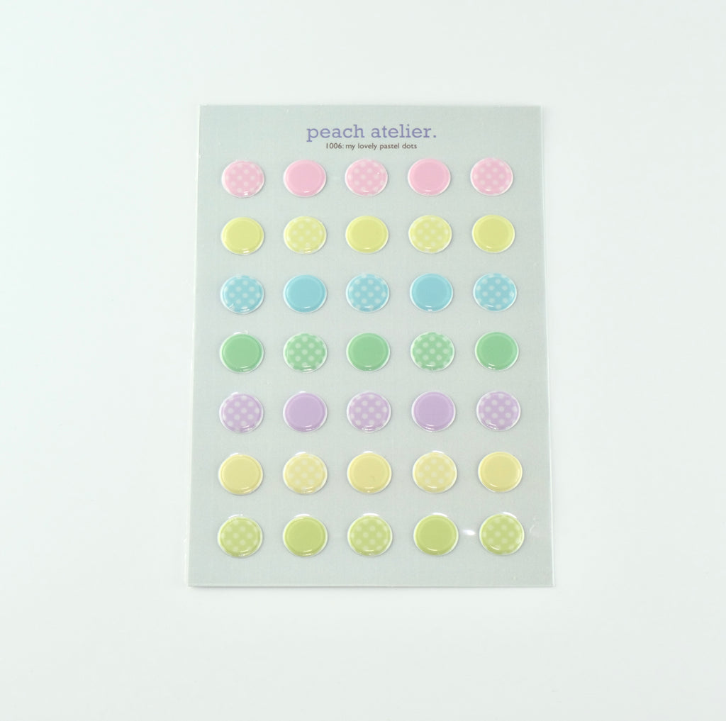 [peach atelier.] Dots puffy stickers - Bundle of 2 sheets